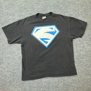 Vintage 1997 Superman DC Comics Hanes T-Shirt Men XL Black Superhero Graphic Tee